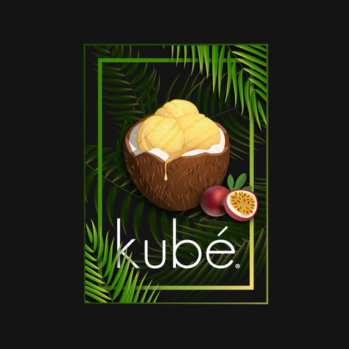 Design a graphic image for the BEST TASTING vegan ice cream manufacturer (kubé) and brand in Oakland Diseño de silviu.moldo
