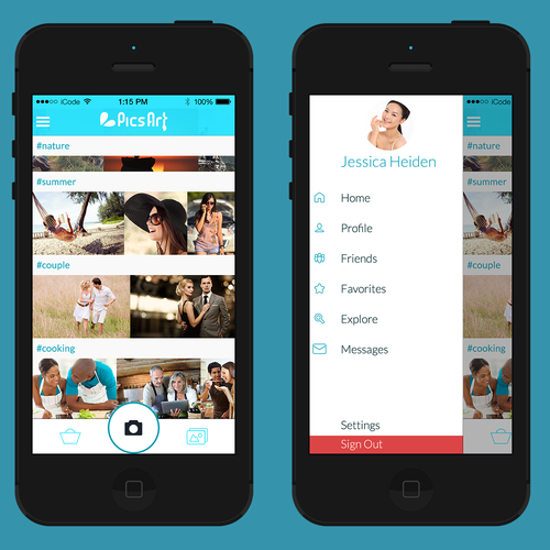 Award winning design for best in class mobile app PicsArt Design by muchanis