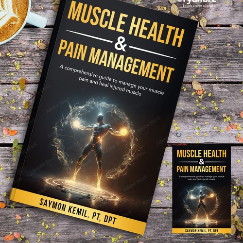 Book cover with a drawing images of the human anatomy combining muscles and bone structure. Design by ryanurz