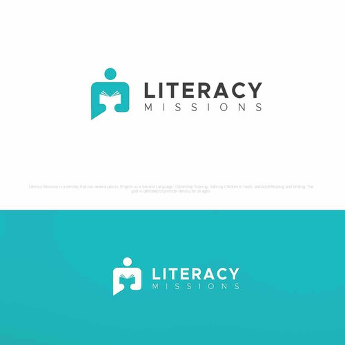 A logo for a ministry that teaches people to read Design by Zatul