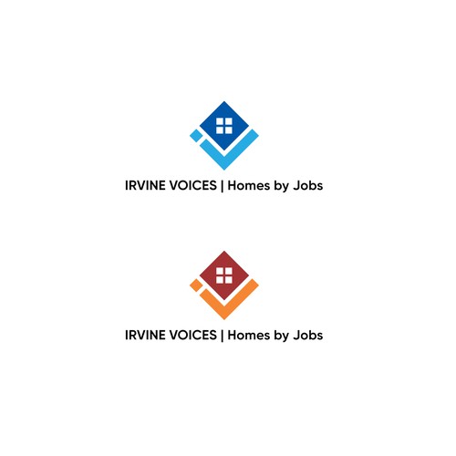 Irvine Voices - Homes for Jobs Logo Design by Ne'Uban