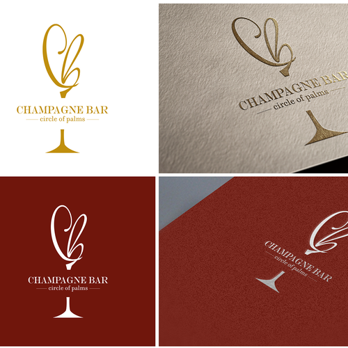 Luxury and modern Champagne Bar logo Design by KairBi