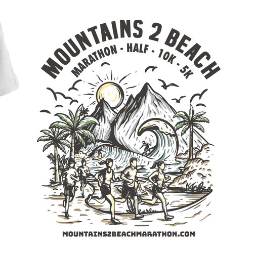 "2026 Mountains 2 Beach Marathon shirt design" winning 