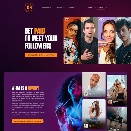 Designs | Landing Page Redesign: We Help Influencers Get Paid | Landing ...