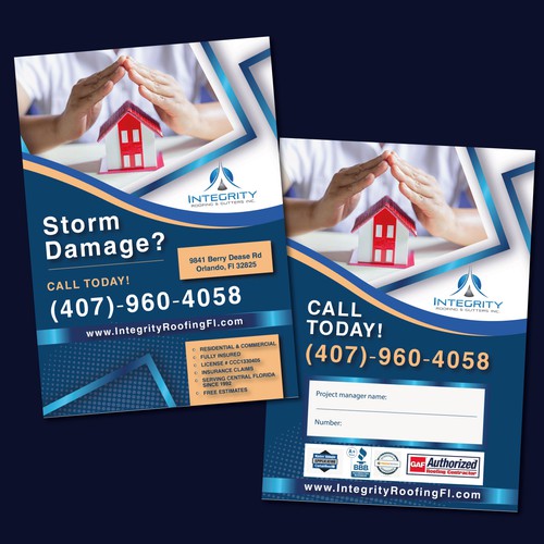 コンペ「Roofing Company Storm Damage Flyer」のデザイン by O.Velianykさん 