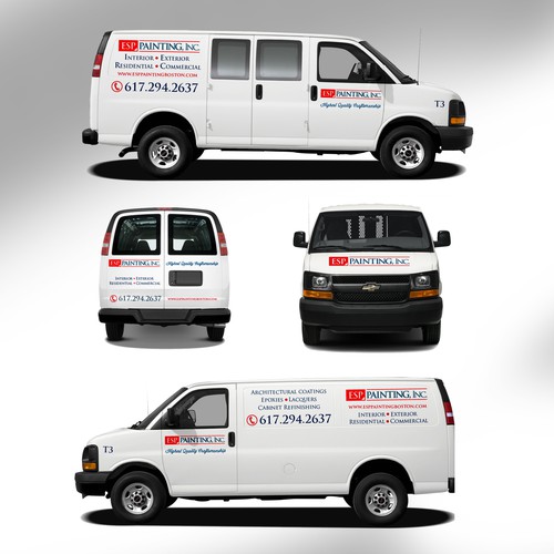 Create a classic looking new van wrap for esp painting inc. Car