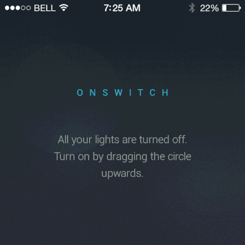 Create an cool, fluid, engaging lighting control app for OnSwitch Lighting Experiences. Design by lieto