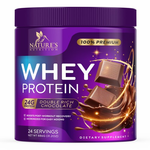 Tasty Whey Protein Chocolate Design Needed for Nature's Nutrition Design réalisé par GenScythe