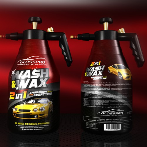 Glosspro "2 in 1 Car Wash and Wax" (Waterless Carwash)  Label Design von syahaqilah