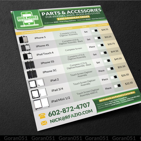 Creating an intriguing advertisement for QMD Apple Part Wholesaler