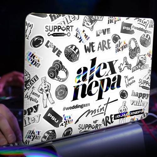 Modern Illustrated Laptop Skin Sticker For Dj Poster Contest 99designs