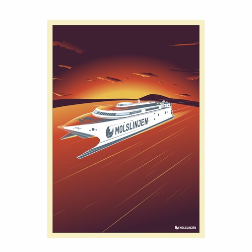 Design di Multiple Winners - Classic and Classy Vintage Posters National Danish Ferry Company di M. Hendra
