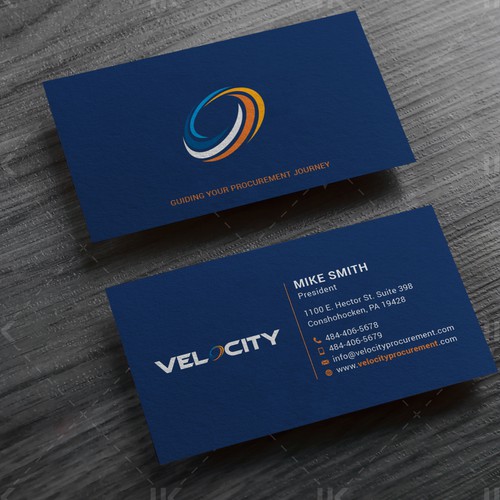 Velocity Procurement - Logo Rebranding - Business Card Design Design by IK_Designs