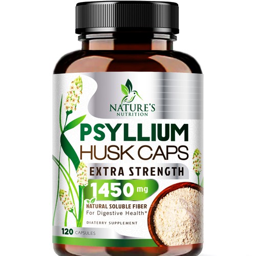 Natural Psyllium Husk Capsules Design needed for Nature's Nutrition Design by agooshe