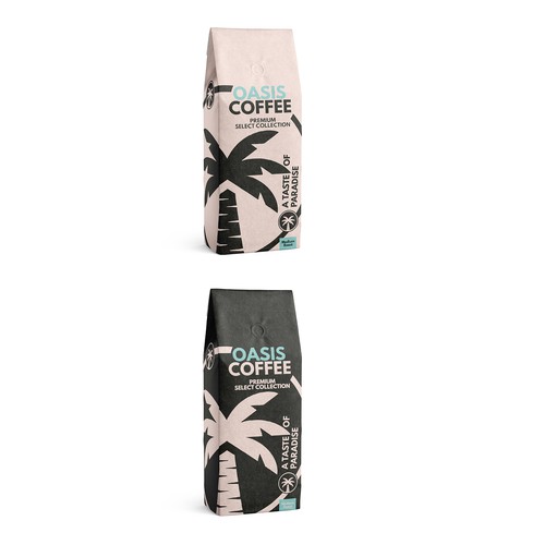 OASIS CAFE COFFEE BEAN PACKAGING DESIGN Design by ghielzact