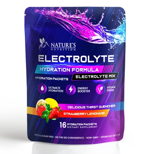 Refreshing Hydration Electrolytes Design Needed for Nature's Nutrition Design by Davi Giolo ★