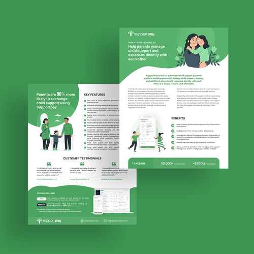 Modern informational flyer for a mobile and web application Design by P A L