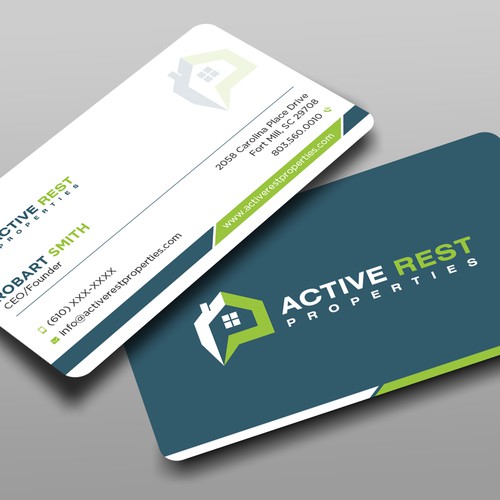 Modern Business Cards for Active Rest Properties Design by Brandmaker artist