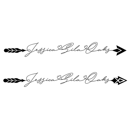 Simple Tattoo design incorporating 3 names Design by BostonGRL