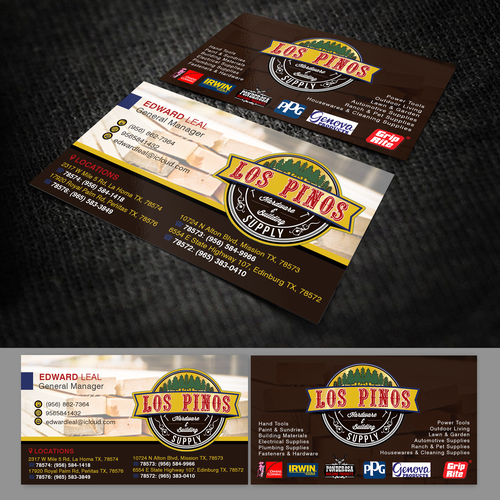 Los Pinos Hardware & Building Supply Business Card Contest! Design by oeingArtMindZ