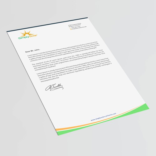 "Renewable Energy Company Letterhead" Design réalisé par thinkweb art