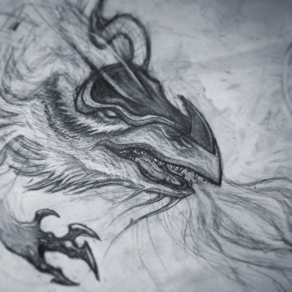 hand drawn dragon