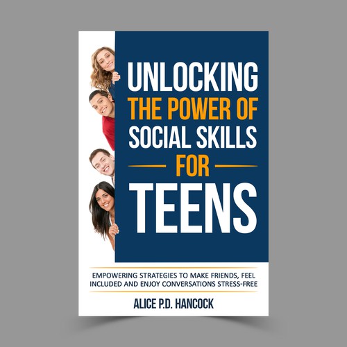 Minimalist Book cover for Teens ages 13-18 suffering from social anxiety and need to learn social skills Diseño de KMS Arafat