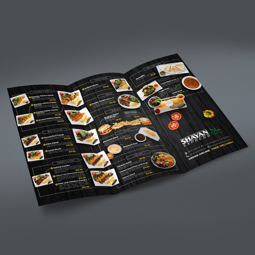 Design a menu for middle eastern restarant Design by Levy Camara