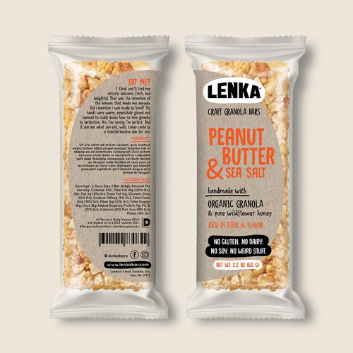 Craft Granola Bar Packaging for Millennials Réalisé par MishkaBooo design