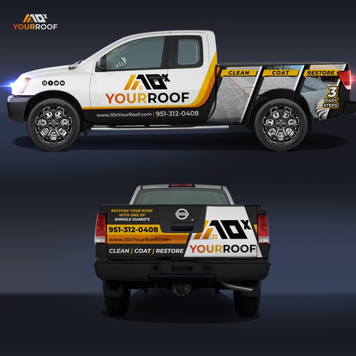 10xYourRoof - truck wrap Design by Iryna S