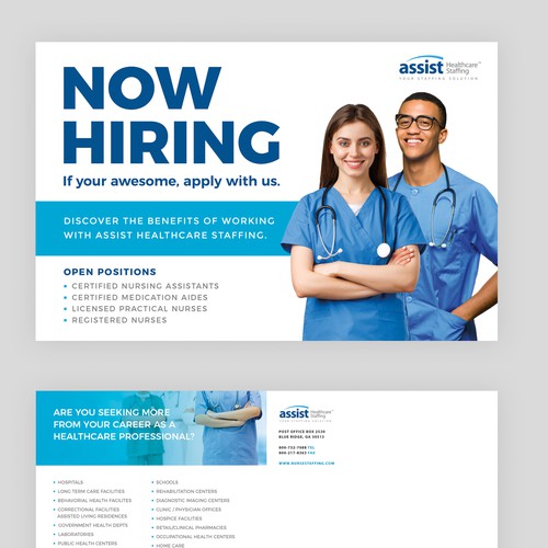 Redesign our Help Wanted Postcard! Design by laxman2creative