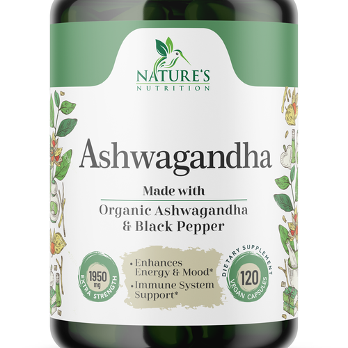 Natural Ashwagandha Capsules Design Needed for Nature's Nutrition-ontwerp door Encephalon™