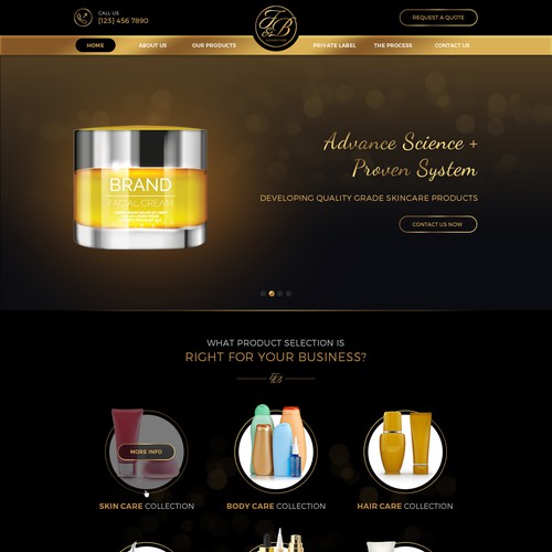 Black & gold themed website design Réalisé par MyCreativeMind