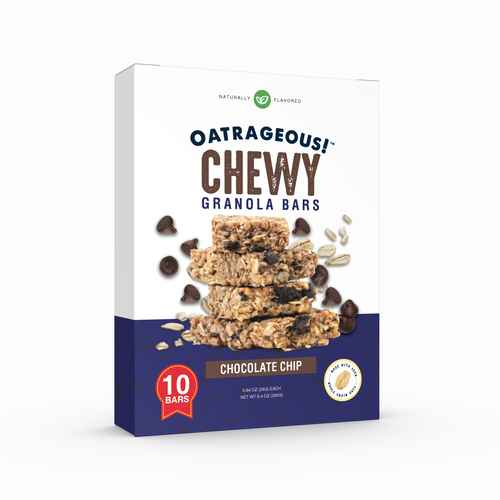 DESIGN EYE-CATCHING PACKAGING FOR CHOCOLATE CHIP CHEWY GRANOLA BARS! Design by Denian