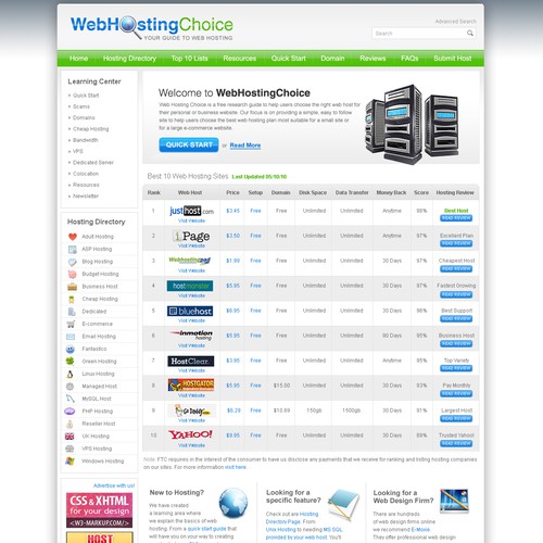 Redesign WebHostingChoice.com Design by anandkumar