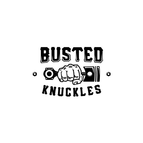 Busted Knuckles (Car Auctions) Illustrated Logo Creation Logo design