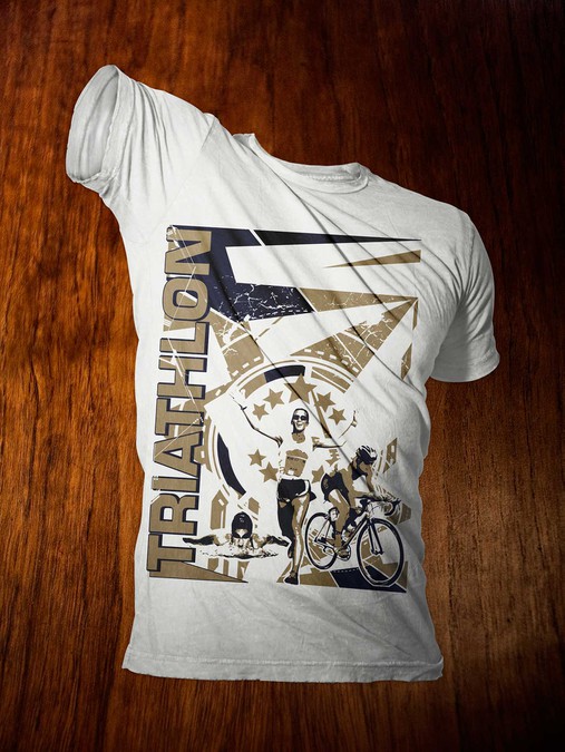 Innovative tshirt design to promote Triathlons All Designs