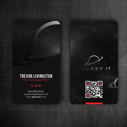 Create a Stellar Space-Themed Business Card for Galaxy IT Design by Felix SH