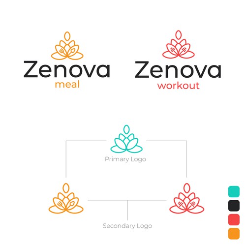 Zenova Logo: Revolutionary suite of health and wellness mobile apps Diseño de kiram design studio