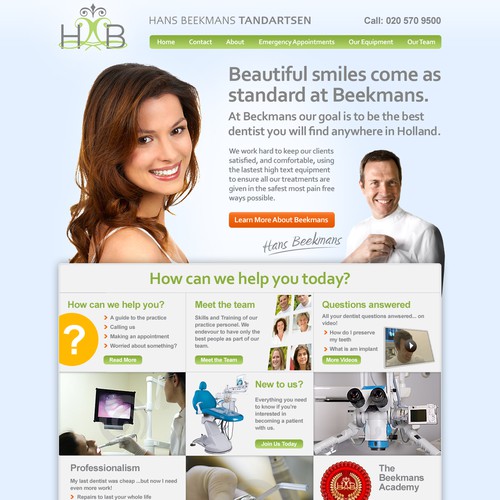 Create the next website design for Beekmans Tandartsenpraktijk デザイン by Phil Lyster