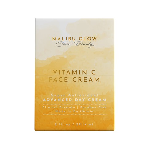 Simple skin care packaging for "Malibu Glow" with several follow-up packagings. Design by MKaufhold