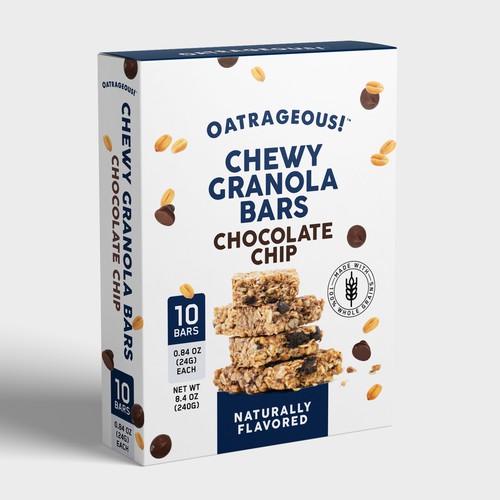 DESIGN EYE-CATCHING PACKAGING FOR CHOCOLATE CHIP CHEWY GRANOLA BARS! Design by Shereef_CM