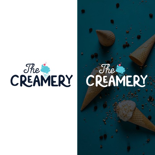 Modern ice cream shop logo Design by alediba