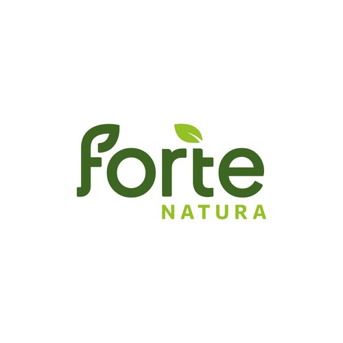 Forte Natura Logo that emphasizes on the word Forte (big) for natural health supplements Design by Luthvi Design