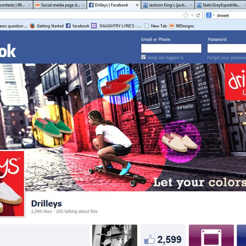 Facebook brand design for international Espadrille shoe company.  More work to follow! Diseño de Akshay.ps