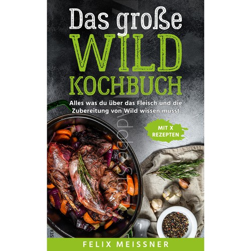 Diseño de wild meat cookbook cover de chr graphics