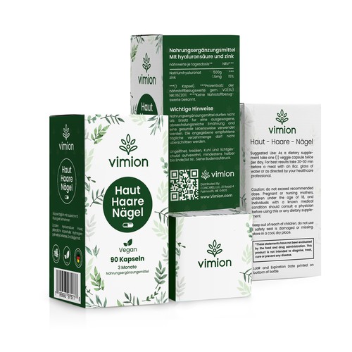 Packaging design for a German brand of high-quality food supplements Design by Designlifelk