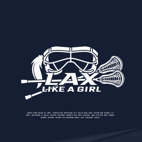 A classic yet fun logo for the fearless, confident, sporty, fun female lacrosse player Design by ies