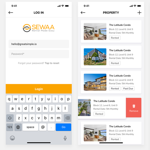 Property Rental App needs UI/UX designs | App design contest