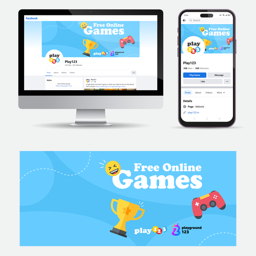 Facebook cover for a free games website Design by phategy
